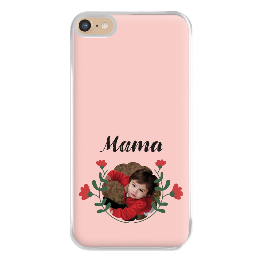 Mama Red Flowers - Personalised Mother's Day Phone Case for iPhone 6 Plus / 7 Plus / 8 Plus