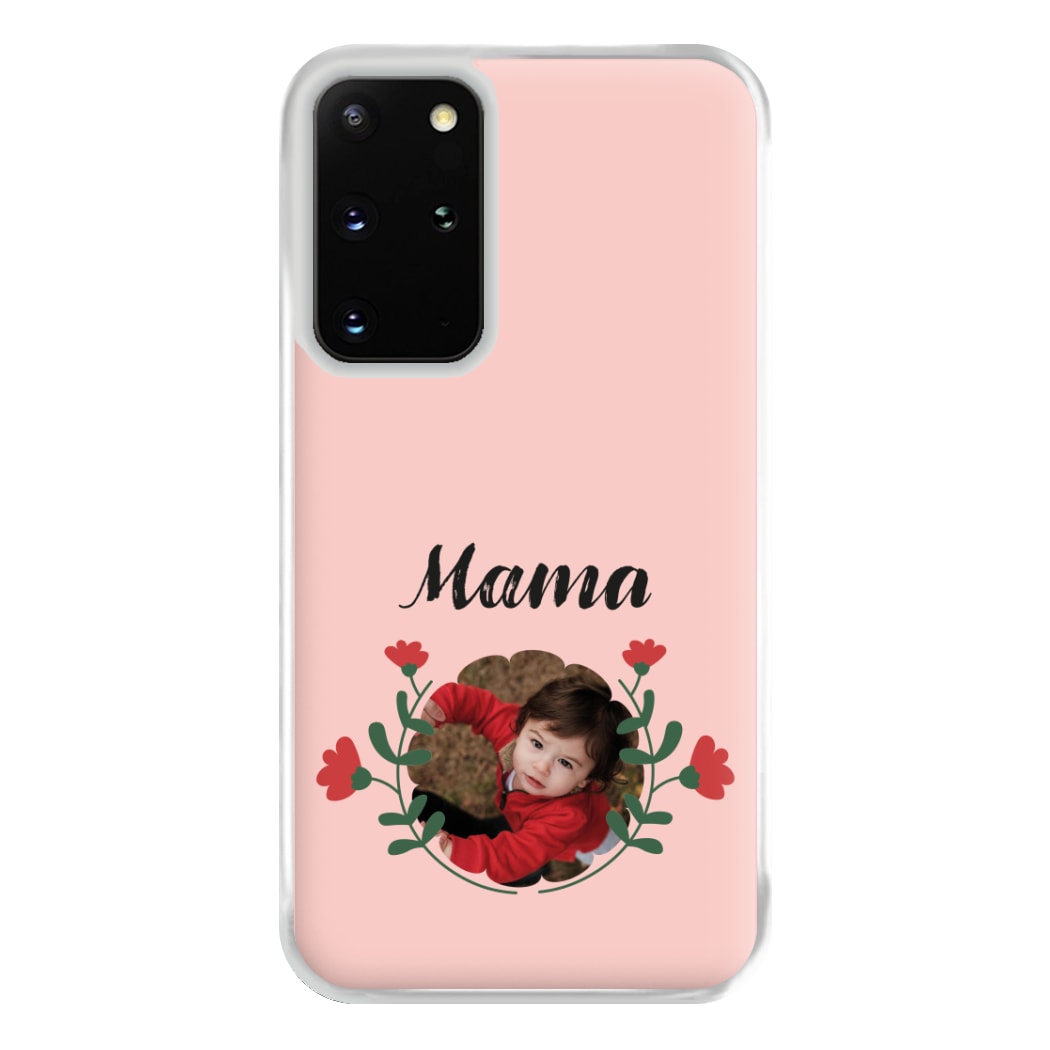 Mama Red Flowers - Personalised Mother's Day Phone Case for Galaxy S20 Plus