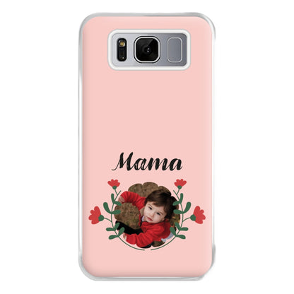 Mama Red Flowers - Personalised Mother's Day Phone Case for Galaxy S8 Plus