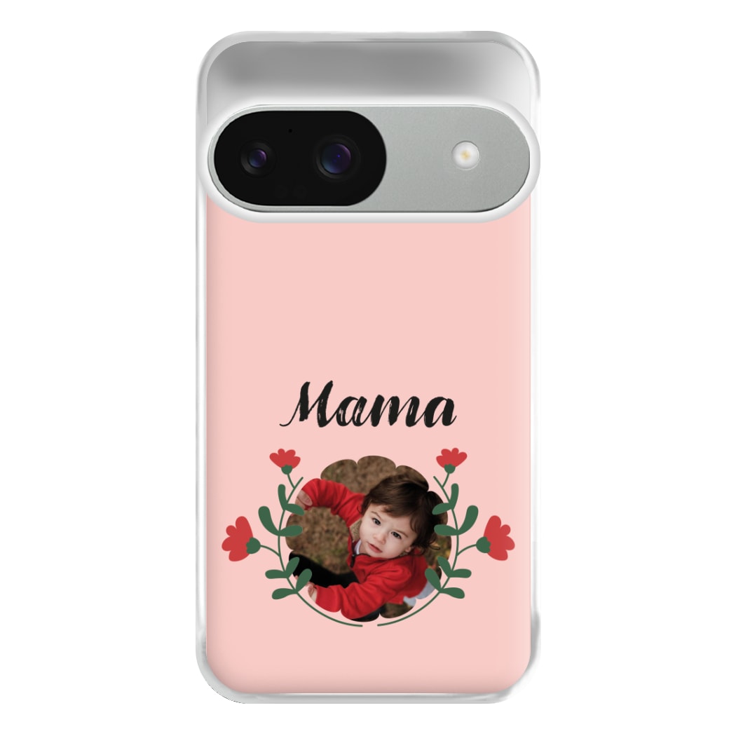 Mama Red Flowers - Personalised Mother's Day Phone Case for Google Pixel 9 / 9 Pro