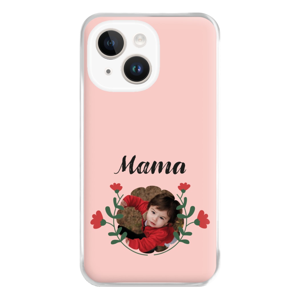 Mama Red Flowers - Personalised Mother's Day Phone Case for iPhone 14 Plus