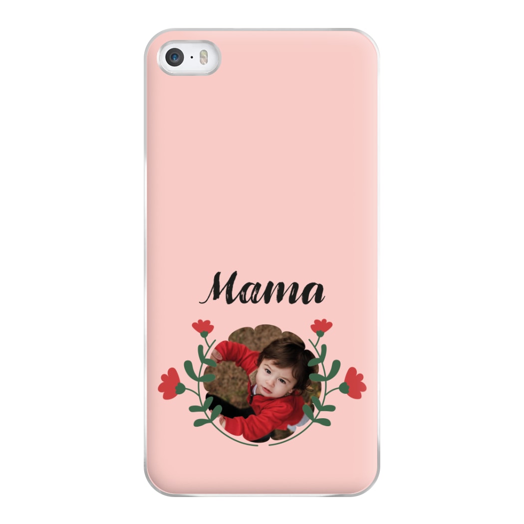 Mama Red Flowers - Personalised Mother's Day Phone Case for iPhone 5 / 5s / SE 2016