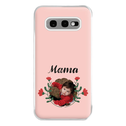 Mama Red Flowers - Personalised Mother's Day Phone Case for Galaxy S10e