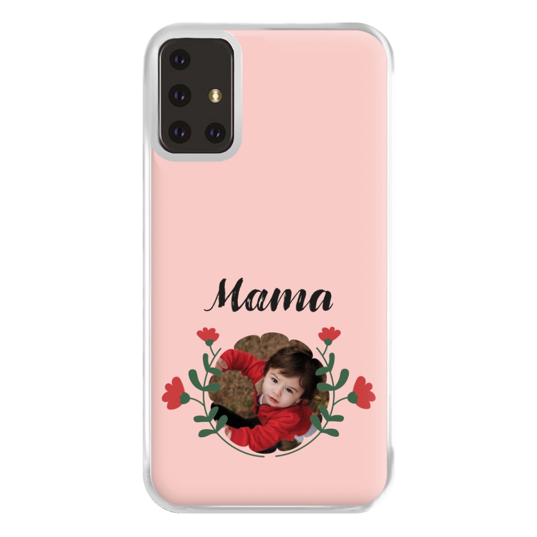 Mama Red Flowers - Personalised Mother's Day Phone Case for Galaxy A71