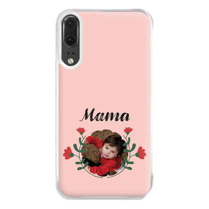 Mama Red Flowers - Personalised Mother's Day Phone Case for Huawei P20