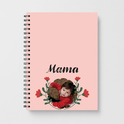 Mama Red Flowers - Personalised Mother's Day Notebook