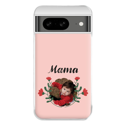 Mama Red Flowers - Personalised Mother's Day Phone Case for Google Pixel 8