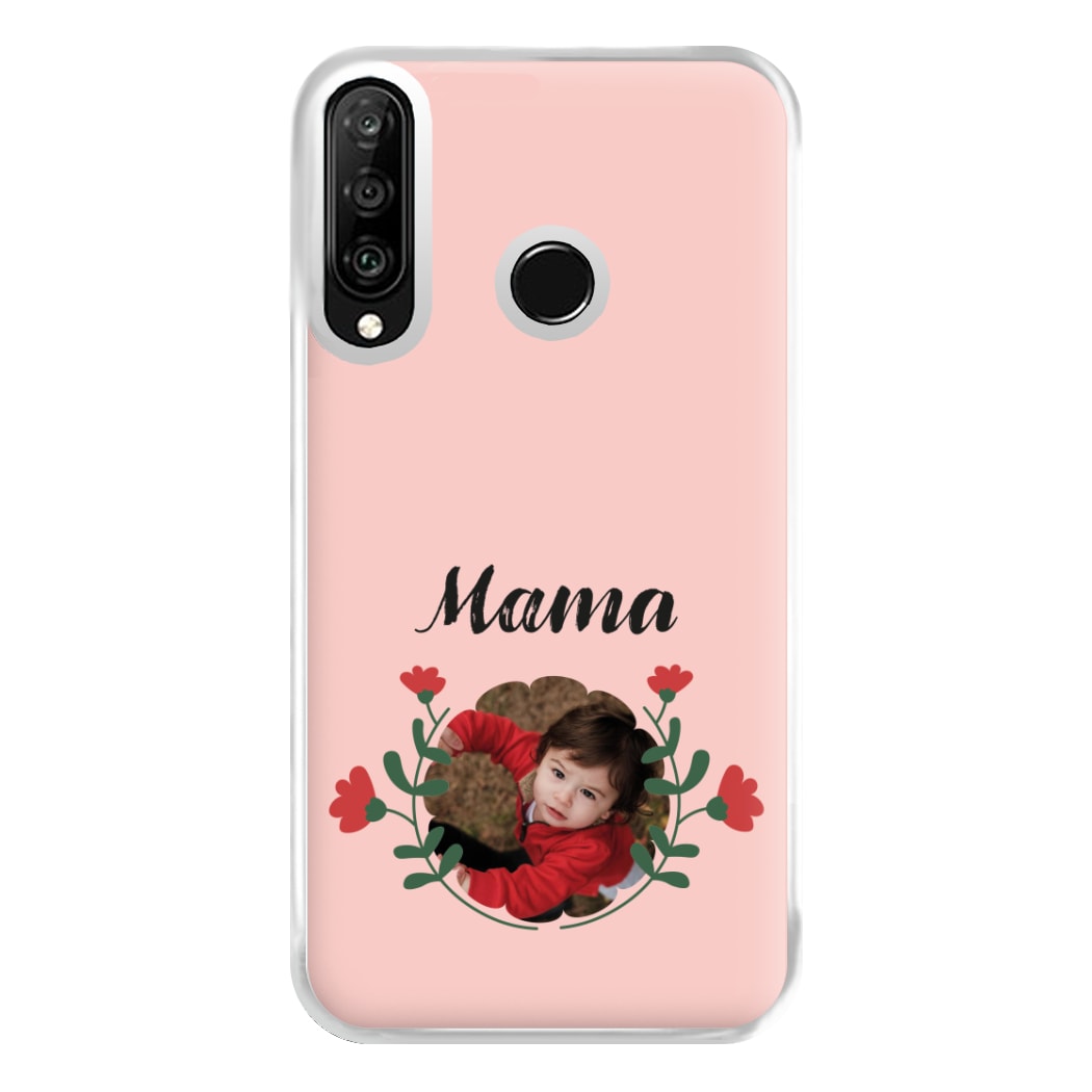 Mama Red Flowers - Personalised Mother's Day Phone Case for Huawei P30 Lite