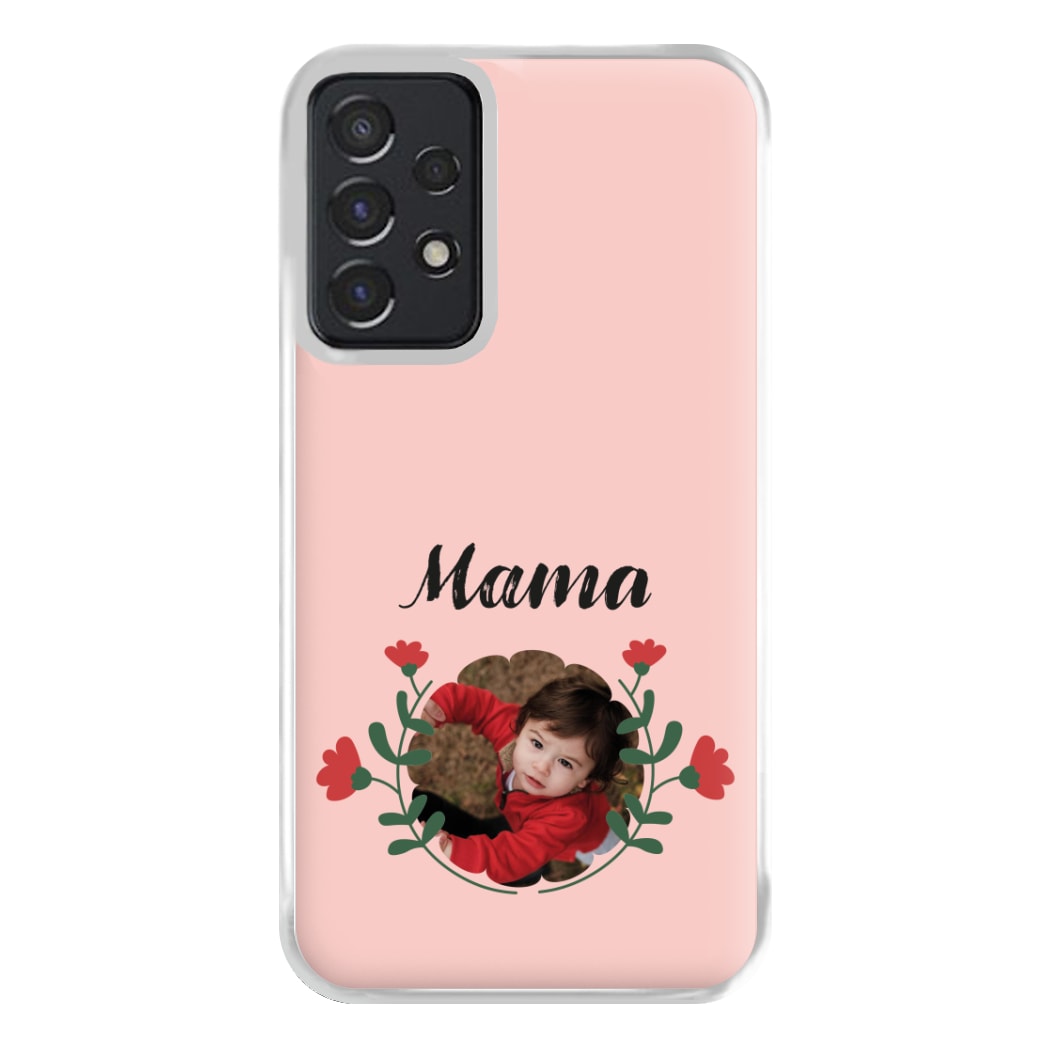 Mama Red Flowers - Personalised Mother's Day Phone Case for Galaxy A52 / A52s