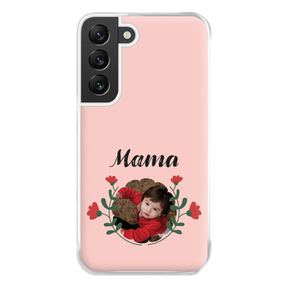 Mama Red Flowers - Personalised Mother's Day Phone Case for Galaxy S22 Plus