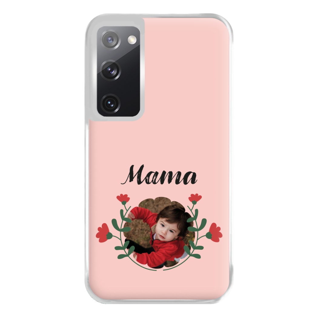 Mama Red Flowers - Personalised Mother's Day Phone Case for Galaxy S20FE