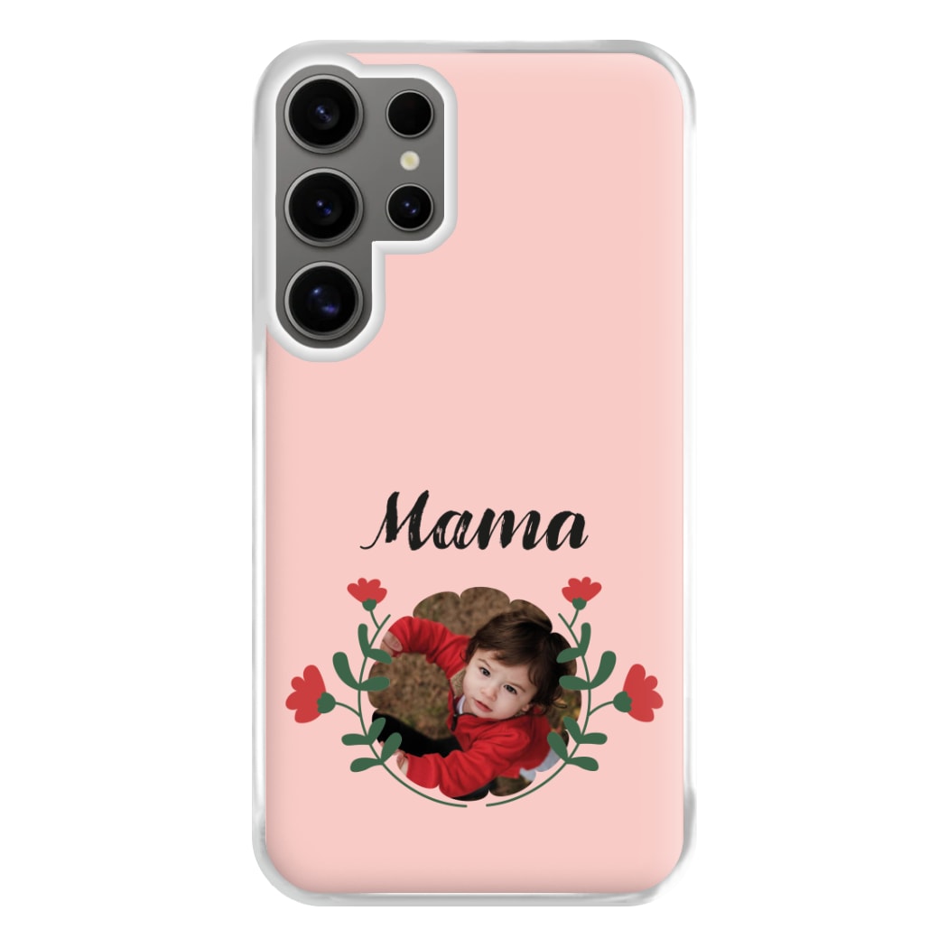 Mama Red Flowers - Personalised Mother's Day Phone Case for Galaxy S24 Ultra