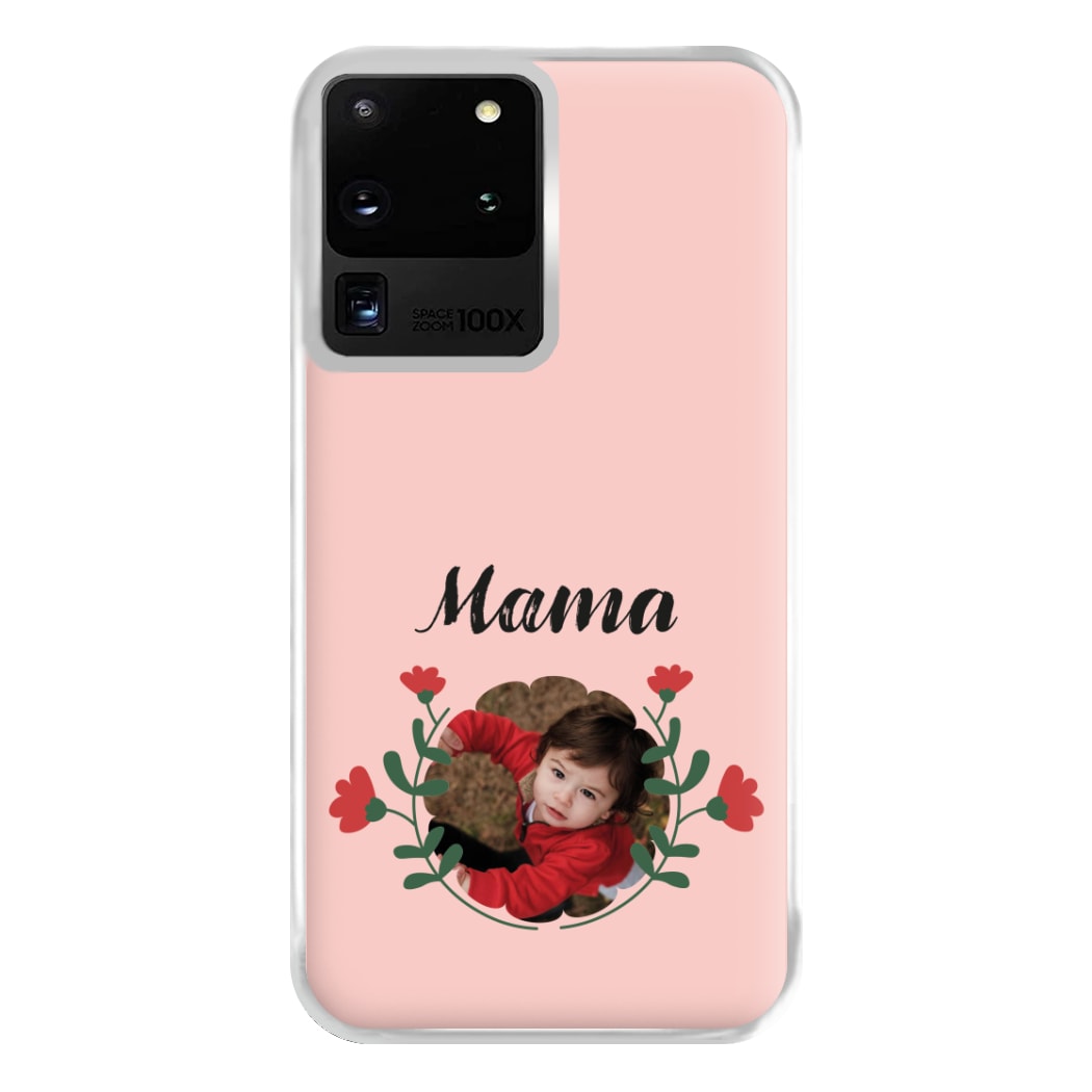 Mama Red Flowers - Personalised Mother's Day Phone Case for Galaxy S20 Ultra