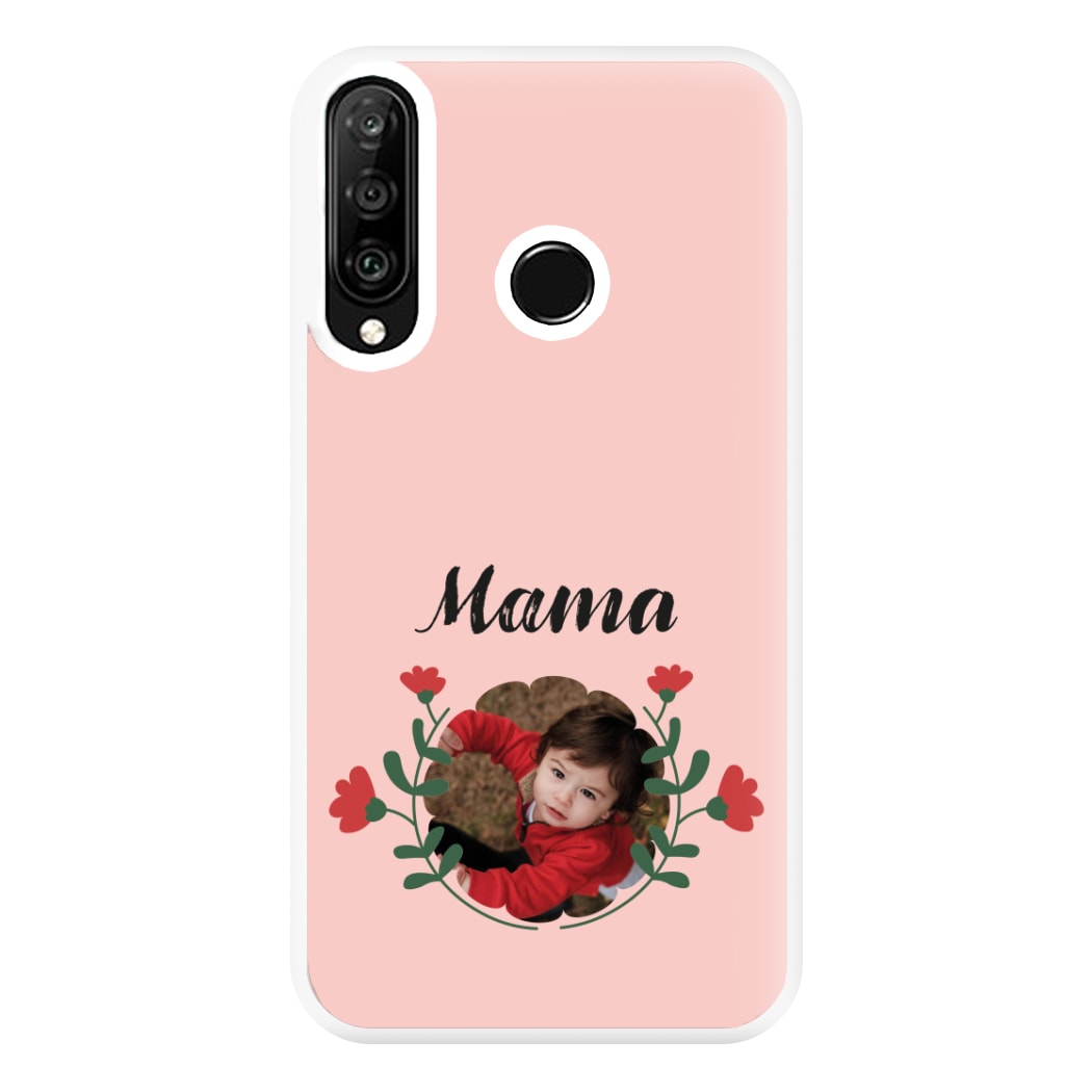 Mama Red Flowers - Personalised Mother's Day Phone Case for Huawei P30 Lite