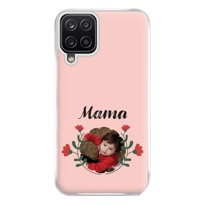 Mama Red Flowers - Personalised Mother's Day Phone Case for Galaxy A12