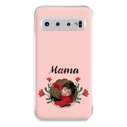 Mama Red Flowers - Personalised Mother's Day Phone Case for Galaxy S10 Plus