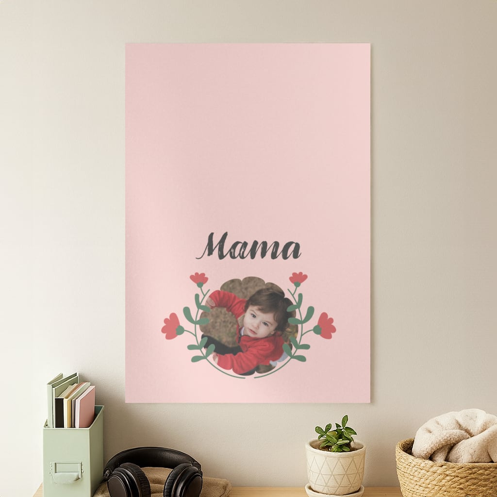 Mama Red Flowers - Personalised Mother's Day Poster