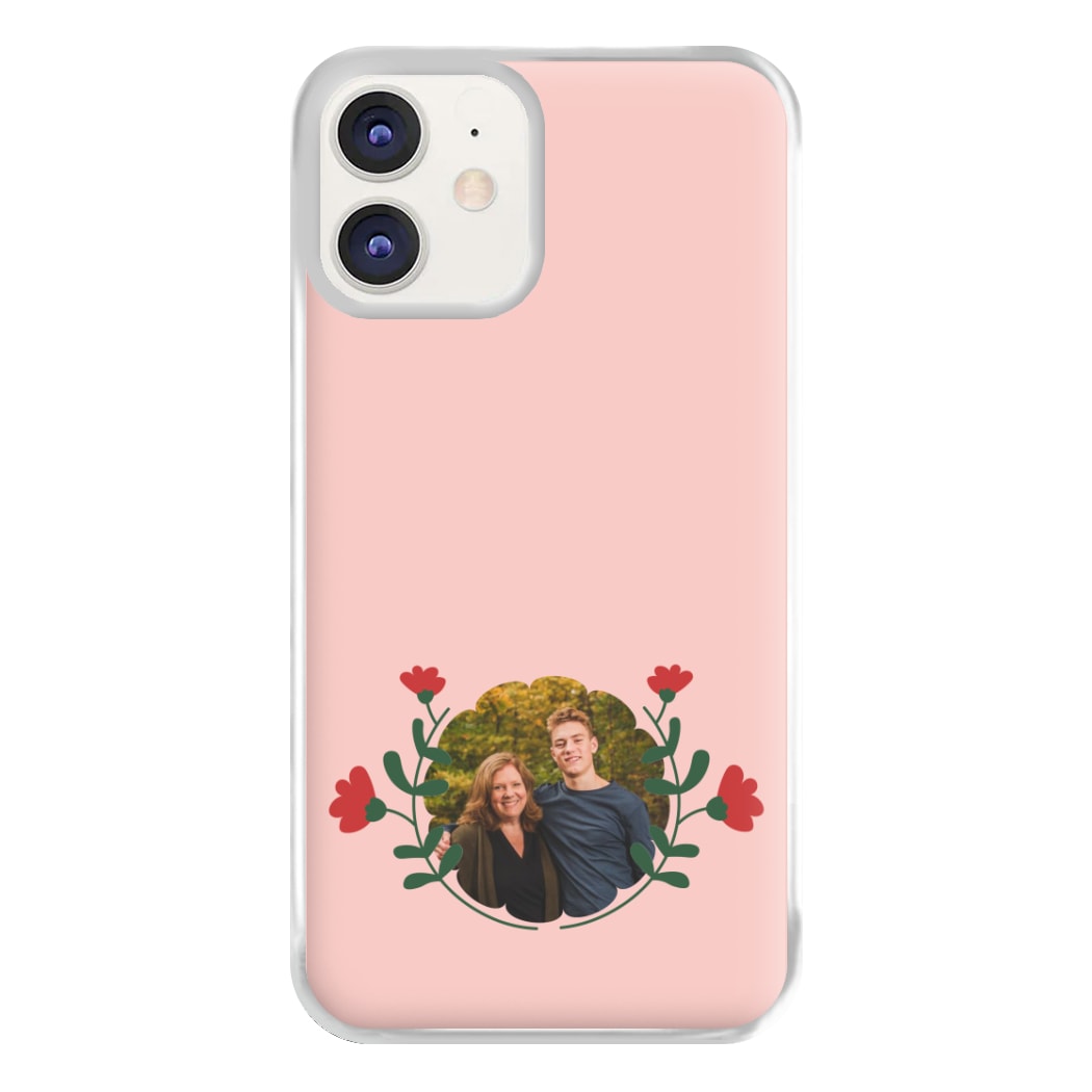 Red Flowers - Personalised Mother's Day Phone Case for iPhone 12 / 12 Pro