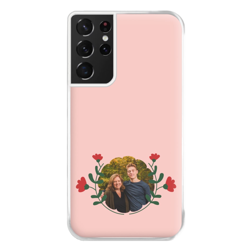 Red Flowers - Personalised Mother's Day Phone Case for Galaxy S21 Ultra