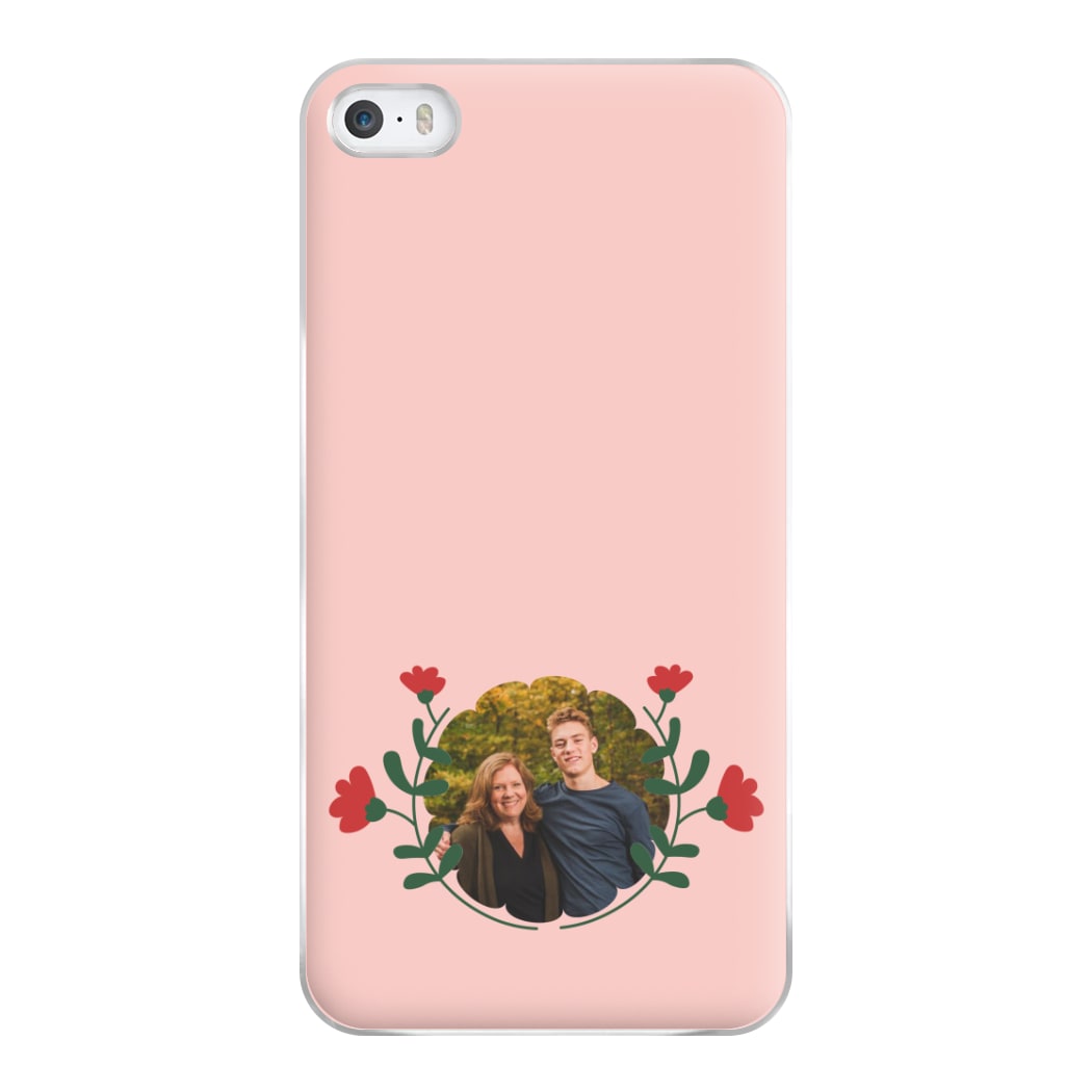 Red Flowers - Personalised Mother's Day Phone Case for iPhone 5 / 5s / SE 2016