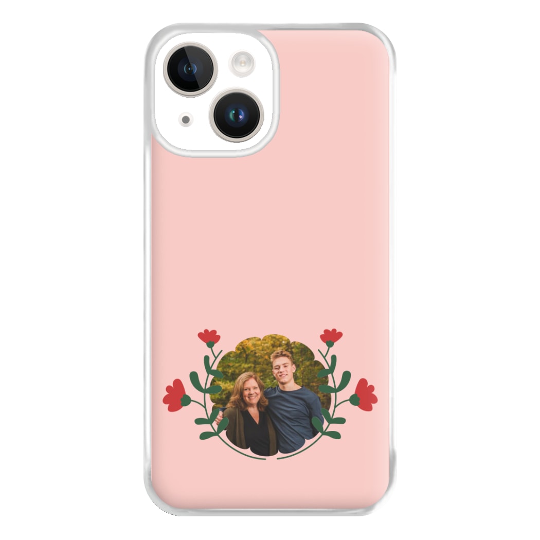 Red Flowers - Personalised Mother's Day Phone Case for iPhone 14