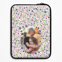 Detailed Flower Pattern - Personalised Mother's Day Universal Laptop Sleeve