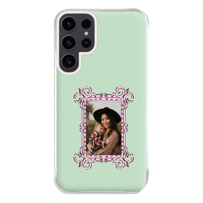 Pink Photo Frame - Personalised Mother's Day Phone Case for Galaxy S23 Ultra