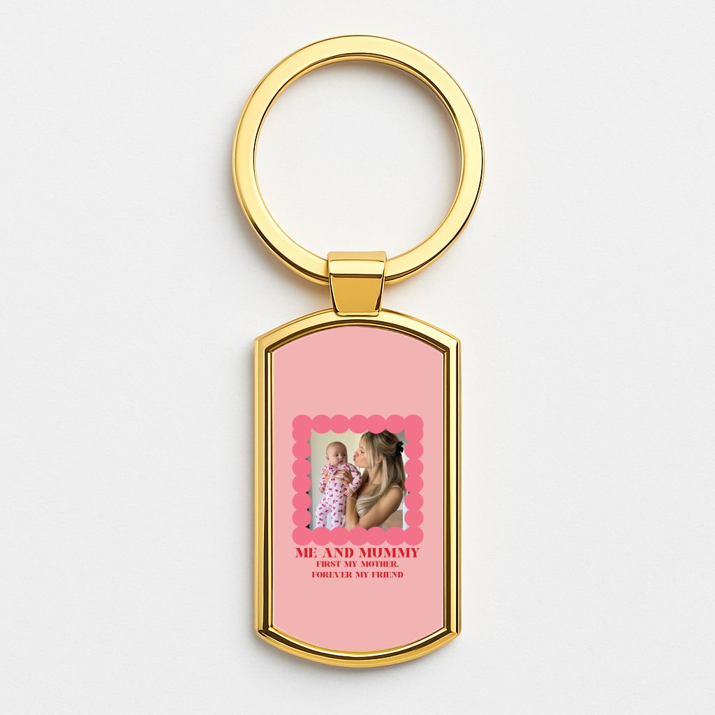 Me And Mummy - Personalised Mother's Day Gold Keyring