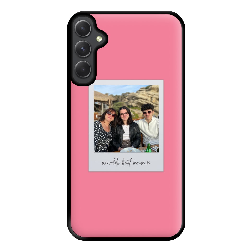 Worlds Best Mum Polaroid - Personalised Mother's Day Phone Case for Galaxy A34