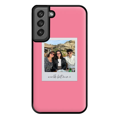 Worlds Best Mum Polaroid - Personalised Mother's Day Phone Case for Galaxy S21FE