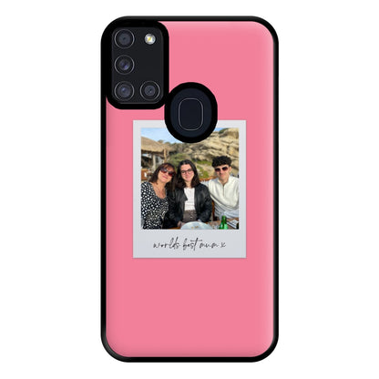 Worlds Best Mum Polaroid - Personalised Mother's Day Phone Case for Galaxy A21s