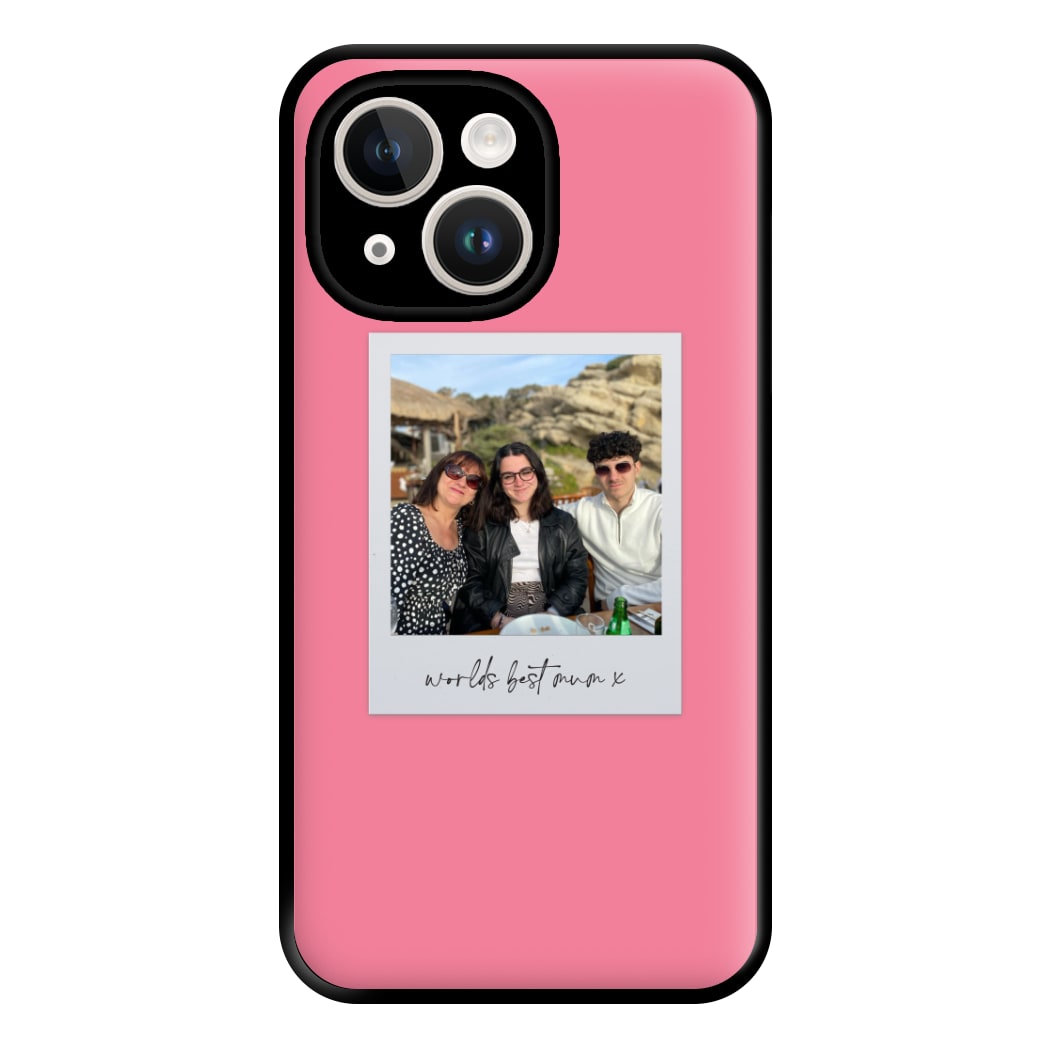 Worlds Best Mum Polaroid - Personalised Mother's Day Phone Case for iPhone 14 Plus