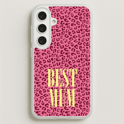 Best Mum Leopard Print Phone Case for Galaxy S25FE