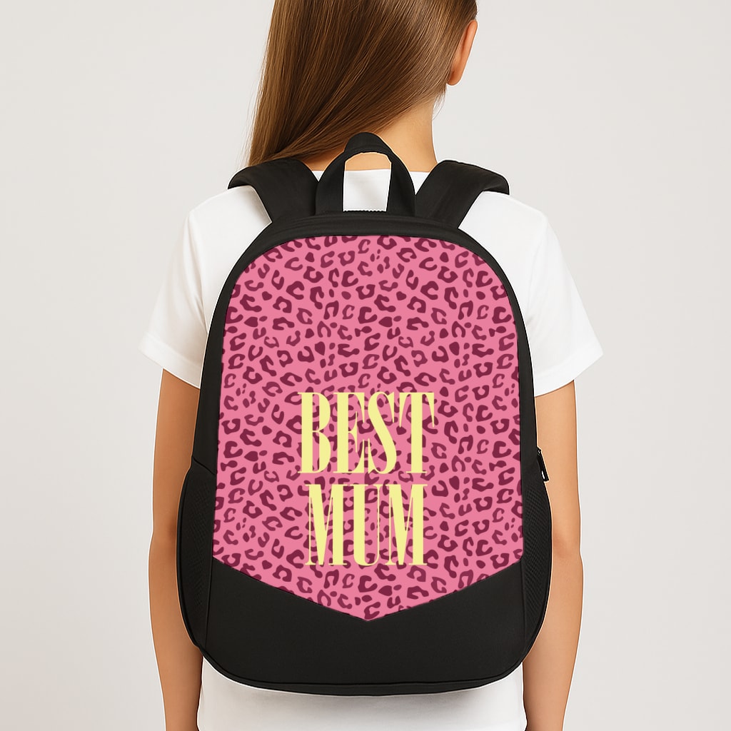 Best Mum Leopard Print Backpack