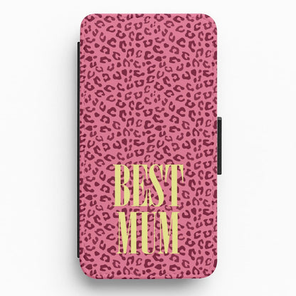 Best Mum Leopard Print Flip / Wallet Phone Case