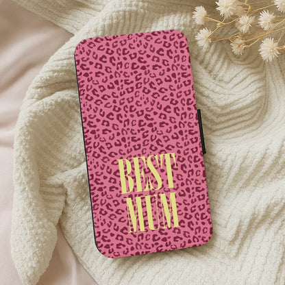 Best Mum Leopard Print Wallet Phone Case