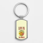 Live In The Moment  Silver Keyring