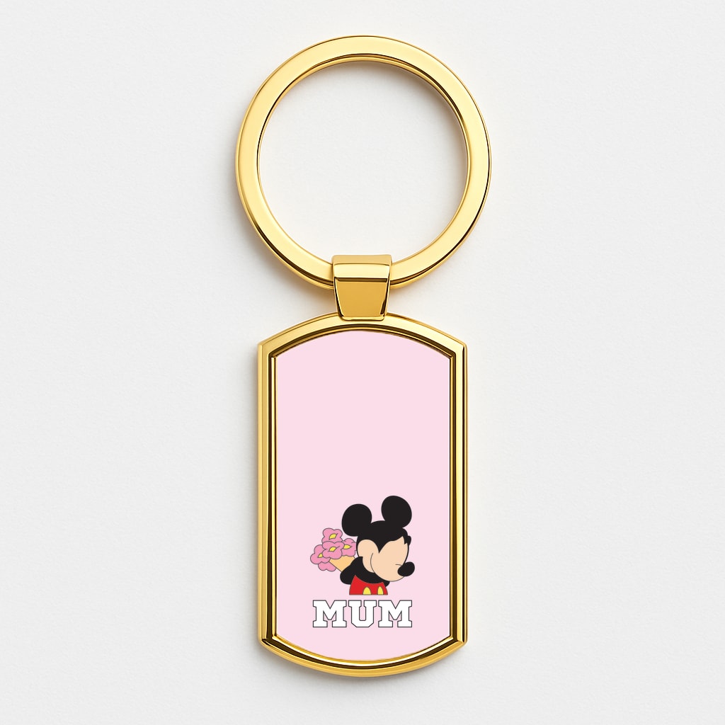 Mouse Mum  Gold Keyring