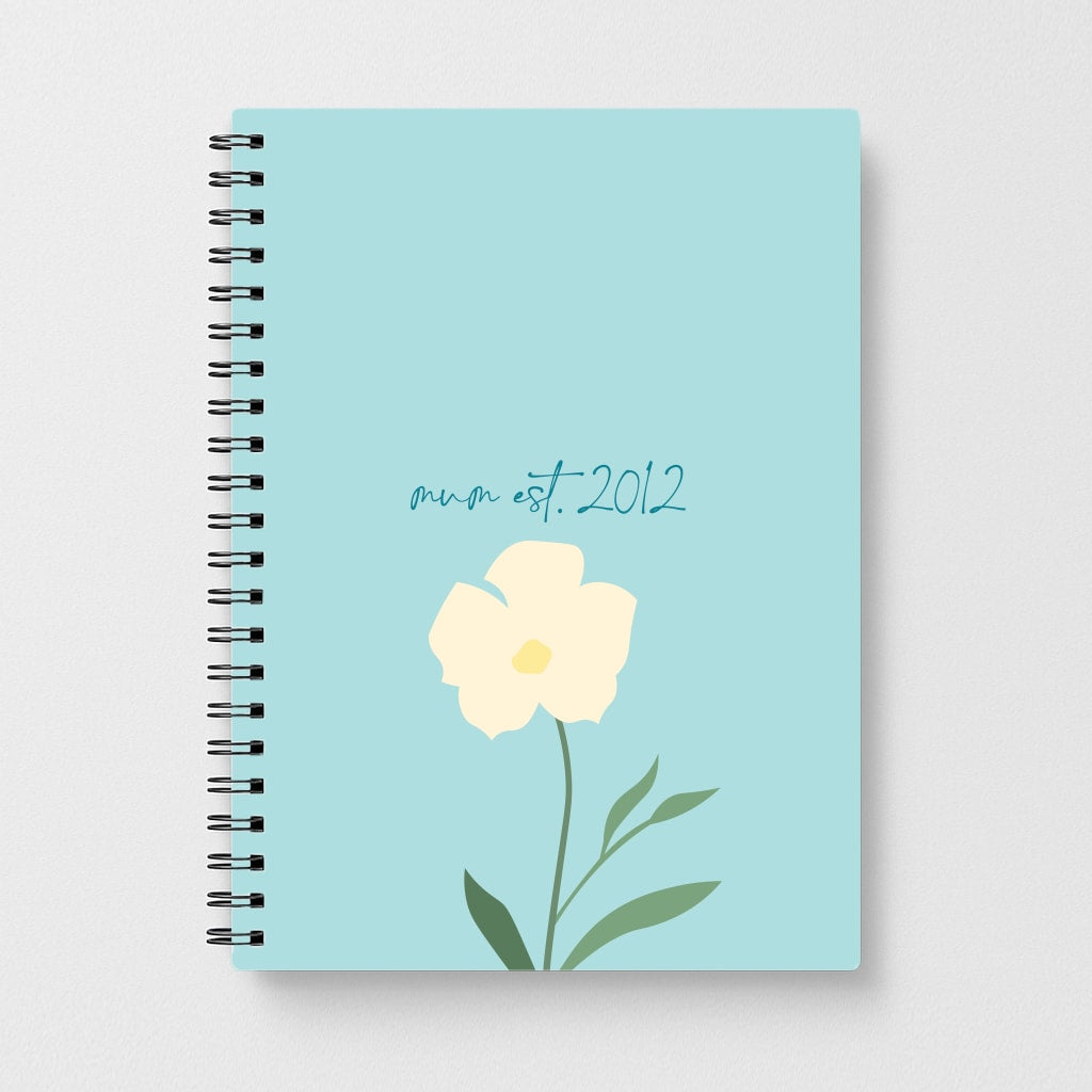 Baby Blue Mum Est Notebook