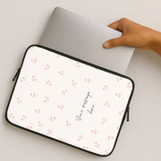 Floral Personalised Message Laptop Sleeve 2