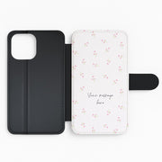 Floral Personalised Message Flip / Wallet Phone Case 2