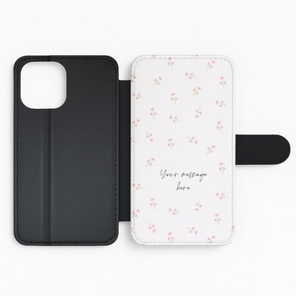 Floral Personalised Message Flip Phone Case