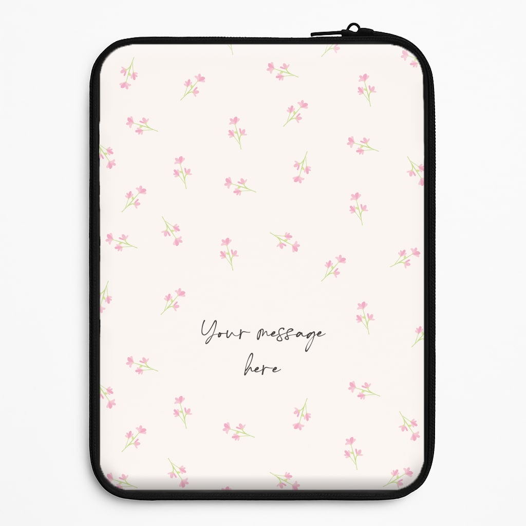 Floral Personalised Message Laptop Sleeve