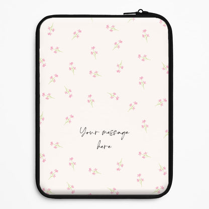 Floral Personalised Message Universal Laptop Sleeve