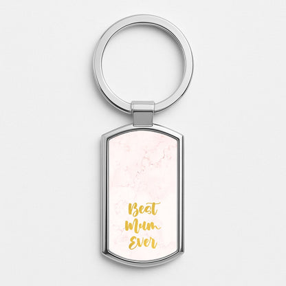 Golden Best Mum Ever Silver Keyring