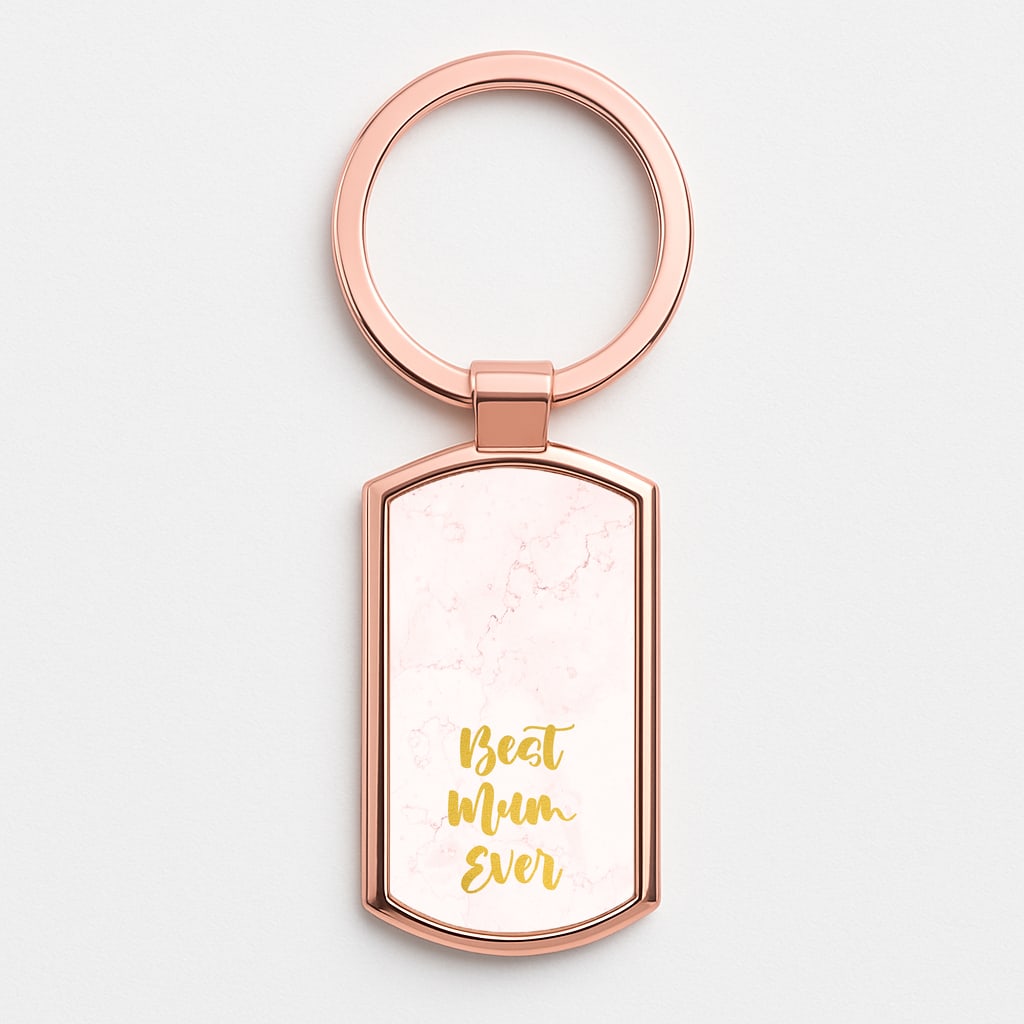Golden Best Mum Ever Rose Gold Keyring