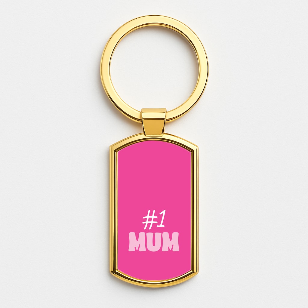 Number One Mum  Gold Keyring