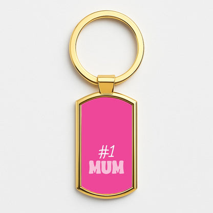 Number One Mum  Gold Keyring