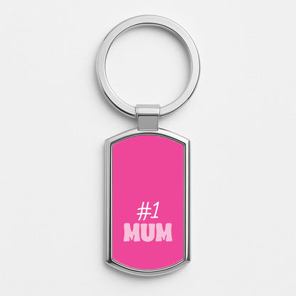 Number One Mum  Silver Keyring