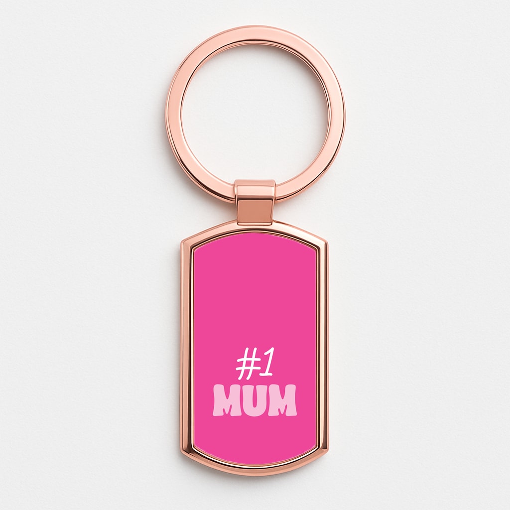 Number One Mum  Rose Gold Keyring